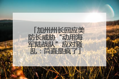 加州州长回应美防长威胁“动用海军陆战队”应对骚乱：简直是疯了