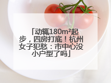 动辄180m²起步，四房打底！杭州女子犯愁：市中心没小户型了吗