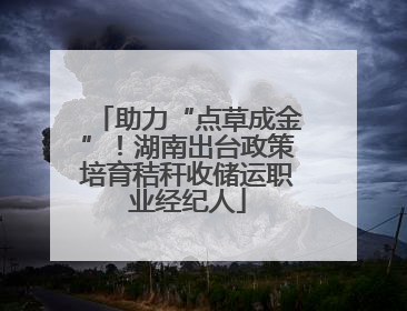 助力“点草成金”！湖南出台政策培育秸秆收储运职业经纪人
