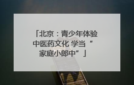 北京：青少年体验中医药文化 学当“家庭小郎中”