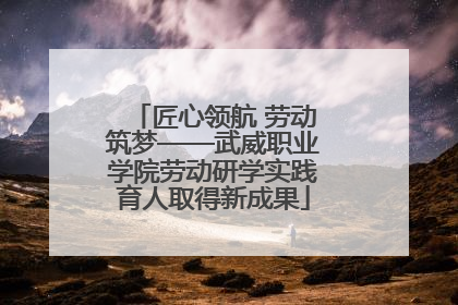 匠心领航 劳动筑梦——武威职业学院劳动研学实践育人取得新成果