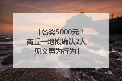 各奖5000元！商丘一地拟确认2人见义勇为行为