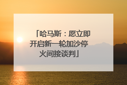 哈马斯：愿立即开启新一轮加沙停火间接谈判