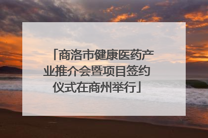 商洛市健康医药产业推介会暨项目签约仪式在商州举行