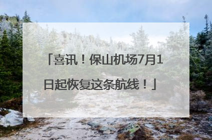 喜讯！保山机场7月1日起恢复这条航线！