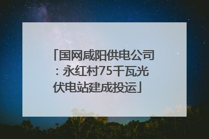 国网咸阳供电公司：永红村75千瓦光伏电站建成投运
