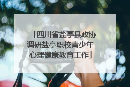四川省盐亭县政协调研盐亭职校青少年心理健康教育工作