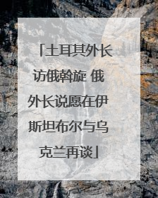 土耳其外长访俄斡旋 俄外长说愿在伊斯坦布尔与乌克兰再谈