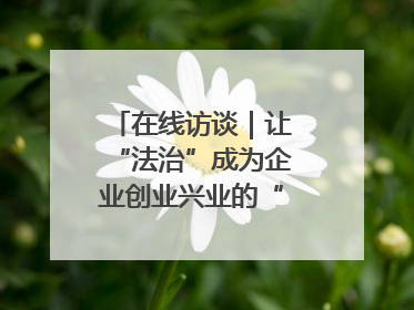 在线访谈｜让“法治”成为企业创业兴业的“定心丸”