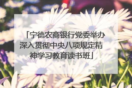 宁德农商银行党委举办深入贯彻中央八项规定精神学习教育读书班