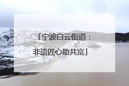 宁波白云街道：非遗匠心助共富