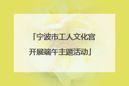 宁波市工人文化宫开展端午主题活动