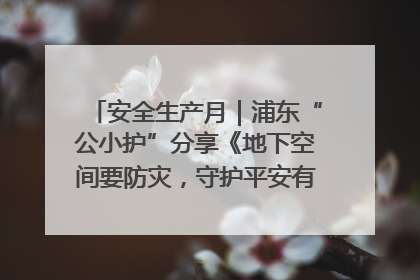 安全生产月｜浦东“公小护”分享《地下空间要防灾，守护平安有我在》安全谣