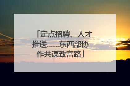 定点招聘、人才推送……东西部协作共谋致富路