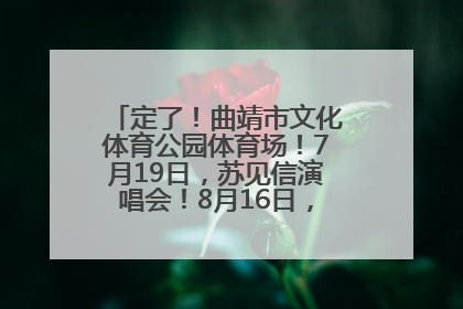 定了！曲靖市文化体育公园体育场！7月19日，苏见信演唱会！8月16日，萧敬腾演唱会！