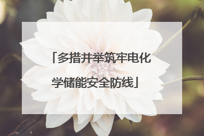 多措并举筑牢电化学储能安全防线