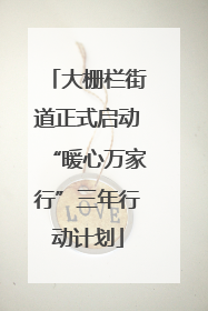 大栅栏街道正式启动“暖心万家行”三年行动计划