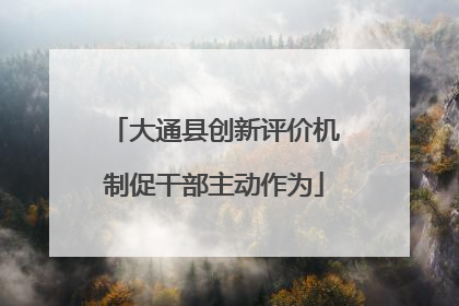 大通县创新评价机制促干部主动作为