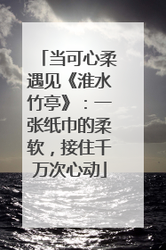 当可心柔遇见《淮水竹亭》：一张纸巾的柔软，接住千万次心动