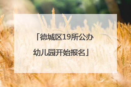 德城区19所公办幼儿园开始报名