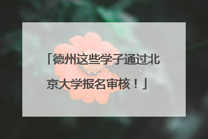 德州这些学子通过北京大学报名审核！