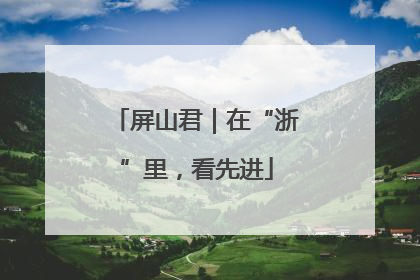 屏山君｜在“浙”里，看先进