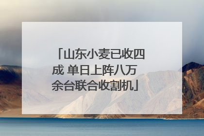 山东小麦已收四成 单日上阵八万余台联合收割机