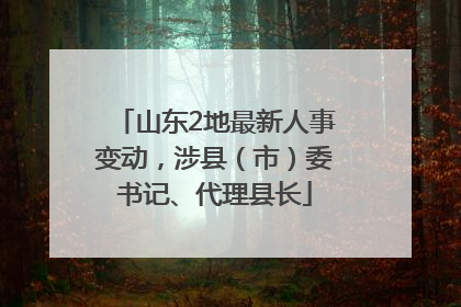 山东2地最新人事变动，涉县（市）委书记、代理县长