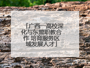 广西一高校深化与东盟职教合作 培育服务区域发展人才