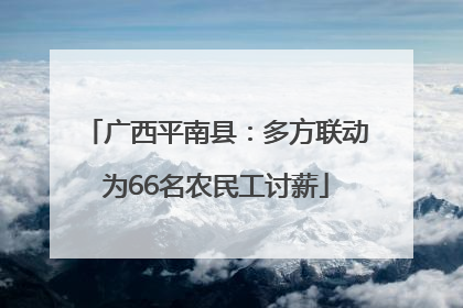 广西平南县：多方联动为66名农民工讨薪