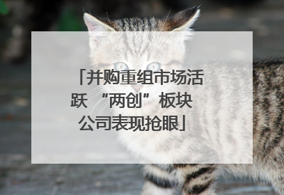 并购重组市场活跃 “两创”板块公司表现抢眼