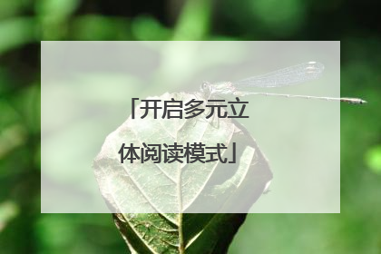 开启多元立体阅读模式