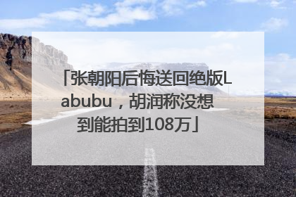 张朝阳后悔送回绝版Labubu，胡润称没想到能拍到108万