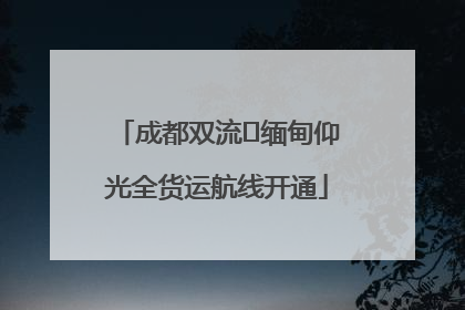 成都双流⇌缅甸仰光全货运航线开通