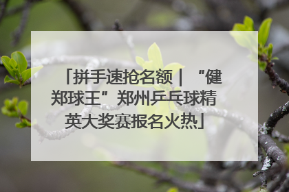 拼手速抢名额｜“健郑球王”郑州乒乓球精英大奖赛报名火热