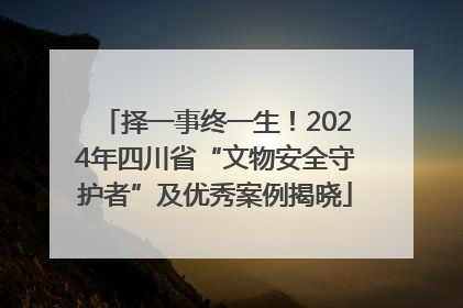 择一事终一生！2024年四川省“文物安全守护者”及优秀案例揭晓