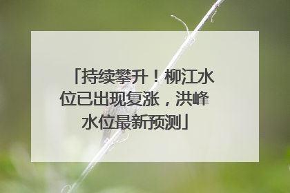 持续攀升！柳江水位已出现复涨，洪峰水位最新预测