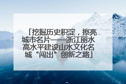 挖掘历史积淀，擦亮城市名片——浙江丽水高水平建设山水文化名城“闯出”创新之路