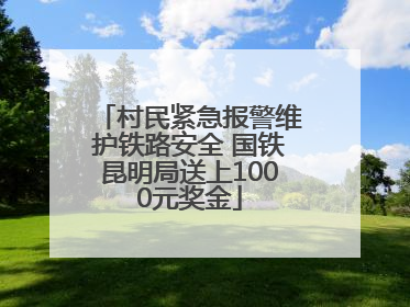 村民紧急报警维护铁路安全 国铁昆明局送上1000元奖金