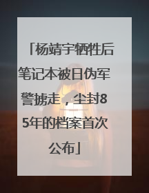 杨靖宇牺牲后笔记本被日伪军警掳走，尘封85年的档案首次公布