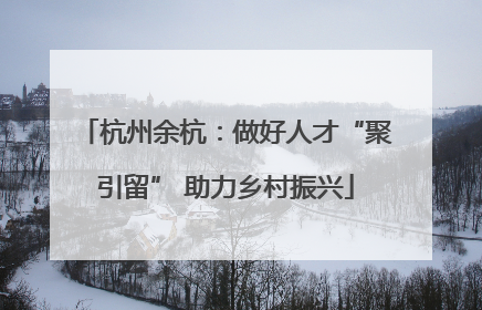 杭州余杭：做好人才“聚引留” 助力乡村振兴