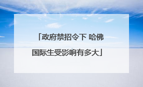 政府禁招令下 哈佛国际生受影响有多大