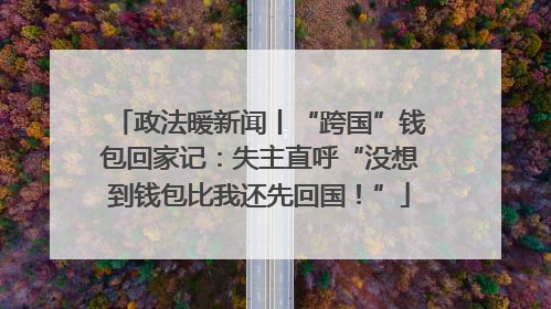 政法暖新闻丨“跨国”钱包回家记：失主直呼“没想到钱包比我还先回国！”