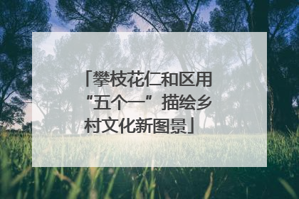 攀枝花仁和区用“五个一”描绘乡村文化新图景