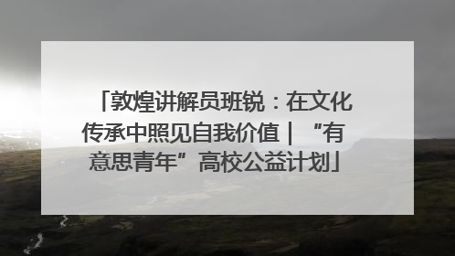 敦煌讲解员班锐：在文化传承中照见自我价值｜“有意思青年”高校公益计划