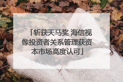 斩获天马奖 海信视像投资者关系管理获资本市场高度认可