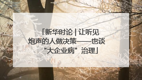 新华时论 | 让听见炮声的人做决策——也谈“大企业病”治理