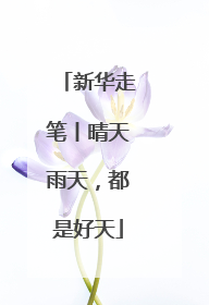 新华走笔丨晴天雨天，都是好天