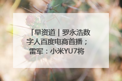 早资道｜罗永浩数字人百度电商首播；雷军：小米YU7将于6月底发布