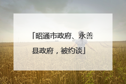 昭通市政府、永善县政府，被约谈